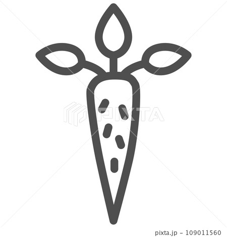 線画シンプル野菜の単品アイコン　ゴボウ 109011560