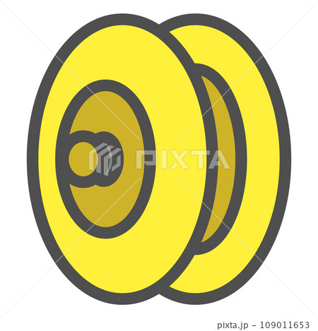 カラーシンプル楽器の単品アイコン　シンバル 109011653