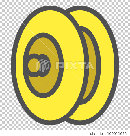 カラーシンプル楽器の単品アイコン　シンバル 109011653