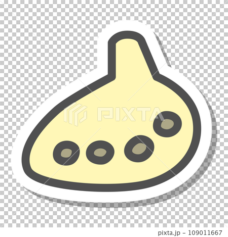 貼紙風格簡單樂器圖示陶笛 109011667