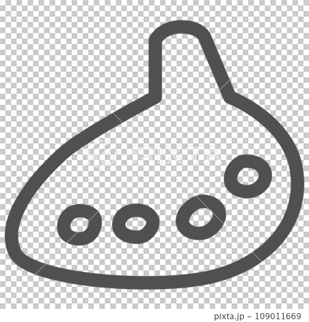 線條畫簡單樂器單項圖示陶笛 109011669