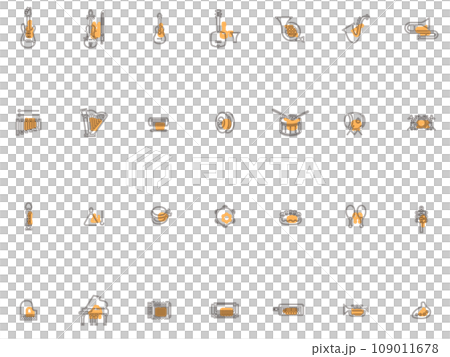 輪廓樂器圖圖示設定橙色 輪廓樂器圖圖示設定橙色 109011678