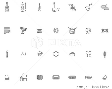 線画楽器イラストアイコンセット 109011692