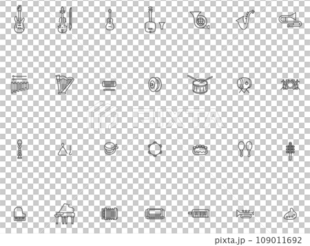 線條畫樂器插圖圖示集 線條畫樂器插圖圖示集 109011692