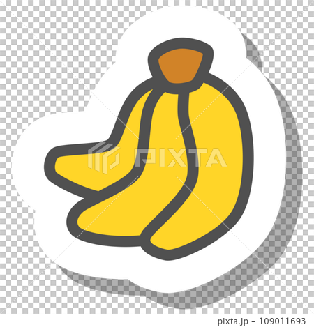 Sticker style simple fruit single item icon banana Sticker style simple fruit single item icon banana 109011693