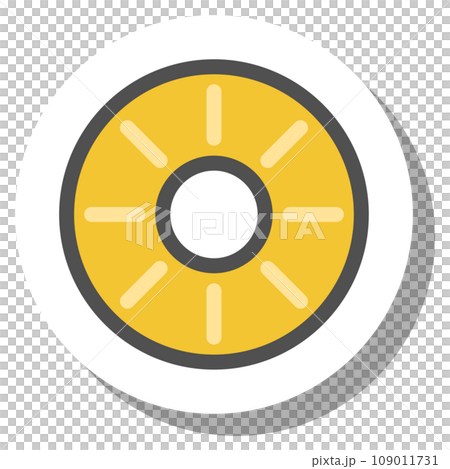 貼紙風格簡單水果單品圖示鳳梨橫切面 貼紙風格簡單水果單品圖示鳳梨橫切面 109011731