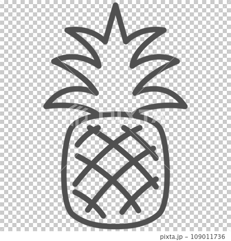 線画シンプル果物の単品アイコン　パイナップル 109011736