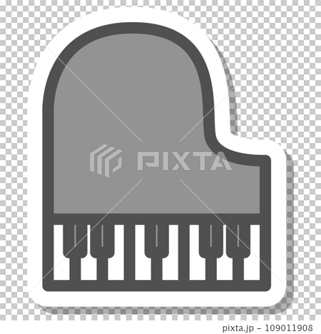 貼紙風格簡單樂器圖示鋼琴 109011908