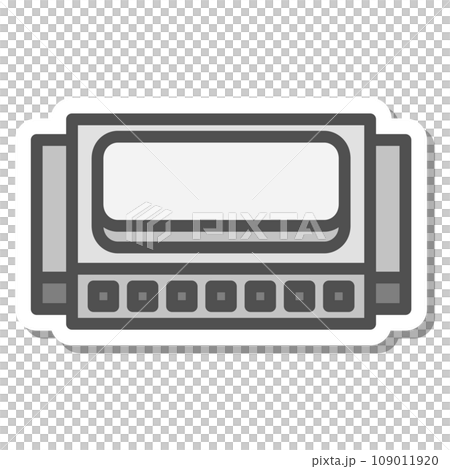 ステッカー風シンプル楽器の単品アイコン　ハーモニカ 109011920