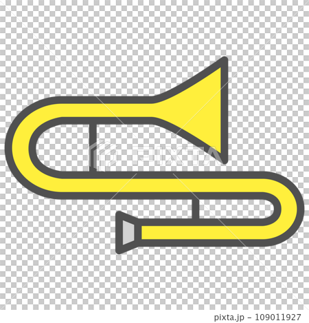 Color simple musical instrument icon trombone Color simple musical instrument icon trombone 109011927