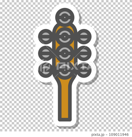 Sticker style simple musical instrument icon sleigh bell Sticker style simple musical instrument icon sleigh bell 109011946