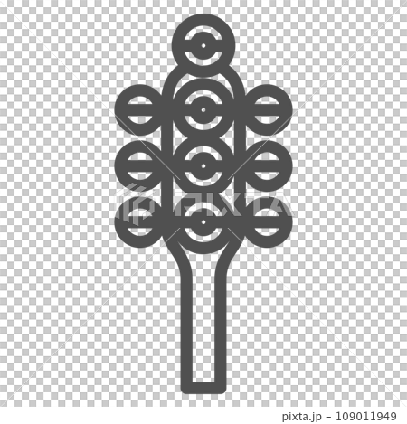 Line drawing simple musical instrument single item icon sleigh bell Line drawing simple musical instrument single item icon sleigh bell 109011949