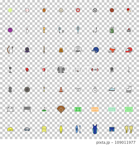 簡單的運動器材顏色圖示集 簡單的運動器材顏色圖示集 109011977