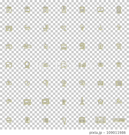 Color shadow electrical appliance illustration icon set yellow Color shadow electrical appliance illustration icon set yellow 109011986