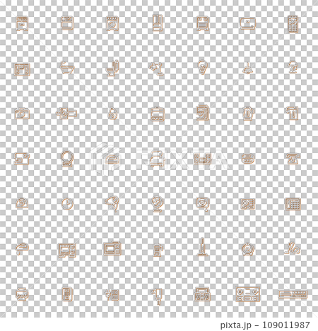 Color shadow electrical appliance illustration icon set orange Color shadow electrical appliance illustration icon set orange 109011987