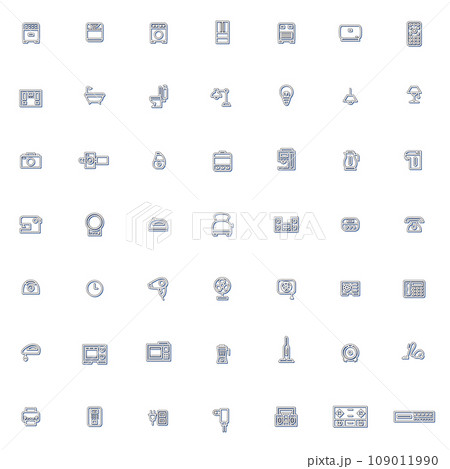 カラーシャドウの電化製品イラストアイコンセット　青 109011990