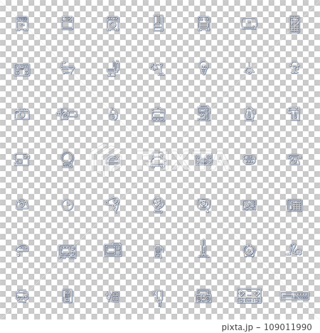 カラーシャドウの電化製品イラストアイコンセット　青 109011990