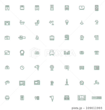 カラーシャドウの電化製品イラストアイコンセット カラーシャドウの電化製品イラストアイコンセット 109011993