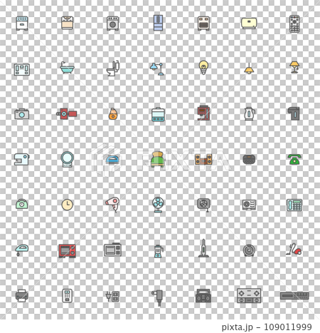 カラー電化製品イラストアイコンセット 109011999