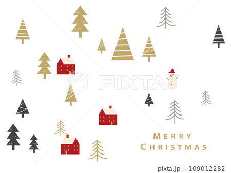 シンプルなクリスマスの風景のイラスト 109012282
