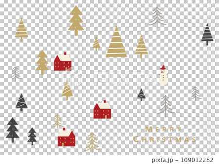 シンプルなクリスマスの風景のイラスト 109012282