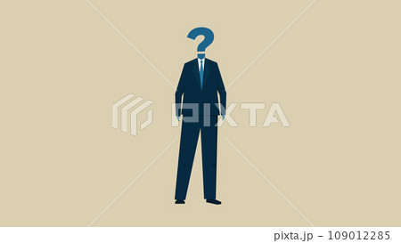 顔の部分がはてなマークになっている男性 顔の部分がはてなマークになっている男性 109012285
