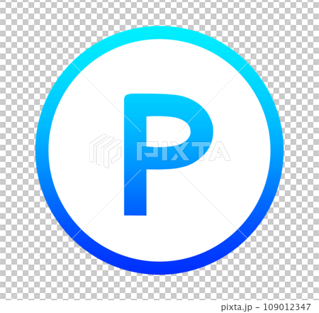 青いグラデーションのPマーク 109012347