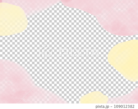cute pink and yellow watercolor frame cute pink and yellow watercolor frame 109012382