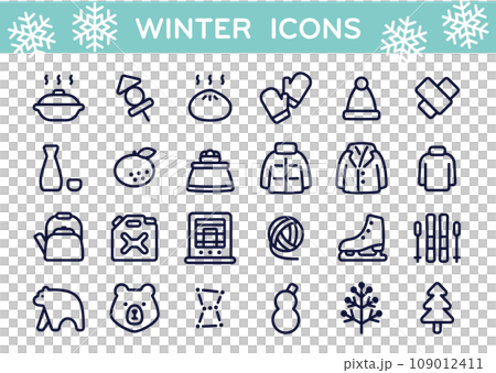 Winter vector icon set 109012411