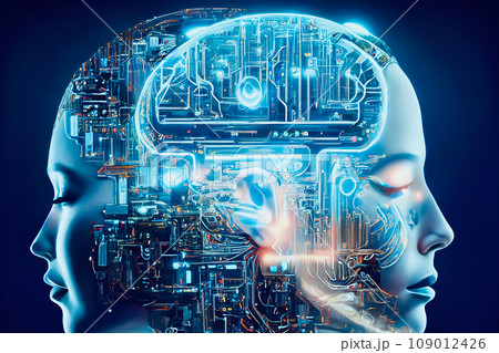 電脳化された人間の頭 109012426