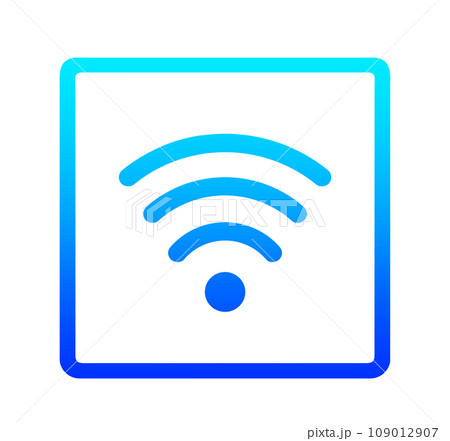 青いグラデーションのWi-Fiマーク 109012907