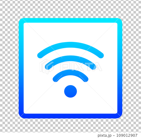 青いグラデーションのWi-Fiマーク 109012907