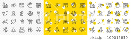 Outline Flight destination, Be good and Fireworks stars line icons pack for web with Holidays shopping, Journey, Shopping cart line icon. Sale, Love document, Fish grill pictogram icon. Vector 109013659