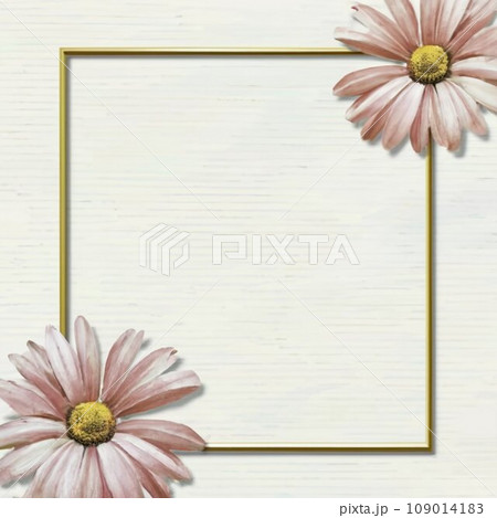 Beautiful lined paper with tinny Watercolor daisy at the bottom frame 109014183