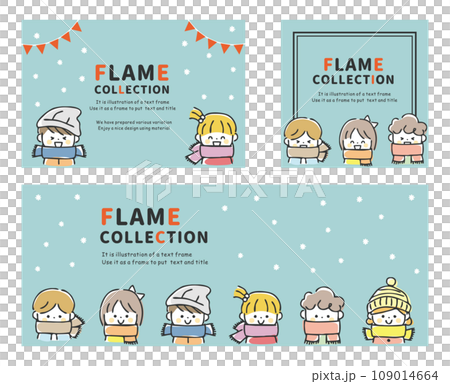 冬天兒童背景框架 109014664