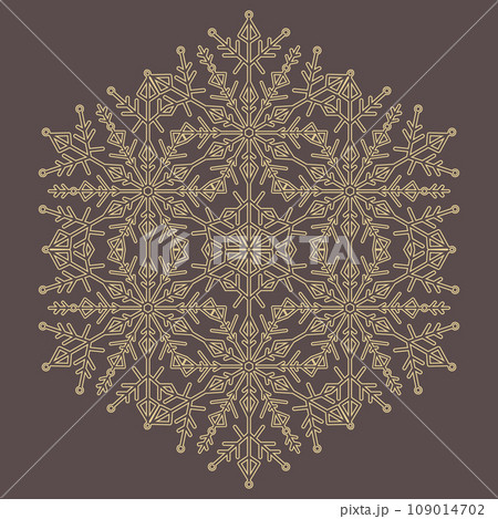 Round Vector Snowflake With Abstract Winter Ornament Round Vector Snowflake With Abstract Winter Ornament 109014702