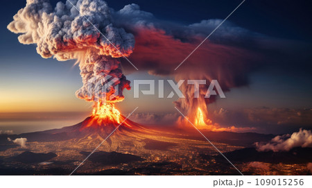 Volcanic Eruption, Danger and Emergency 109015256