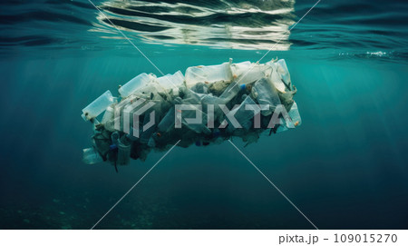 plastic waste desecrating the serenity of a scenic outdoor environment. 109015270