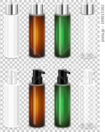 可再填充透明瓶插圖 109015362