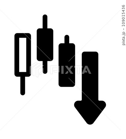 株式投資・資産運用ベクターアイコンイラスト / 株価下落 109015436