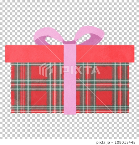 Illustration of a red checkered present box Illustration of a red checkered present box 109015448