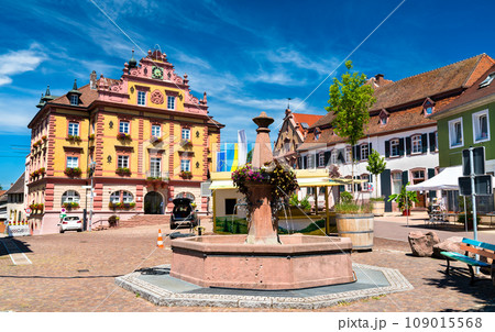 Fountain in Herbolzheim, a town in Baden-Wuerttemberg, Germany 109015568
