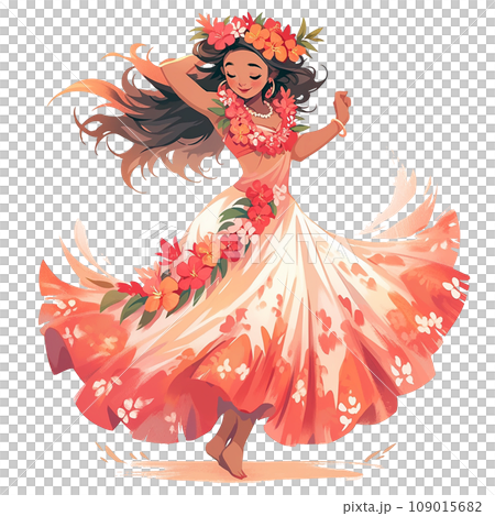 Hula dance illustration | AI image 109015682