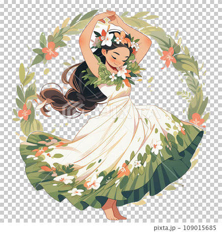 フラダンスイラスト|AI画像 フラダンスイラスト|AI画像 109015685