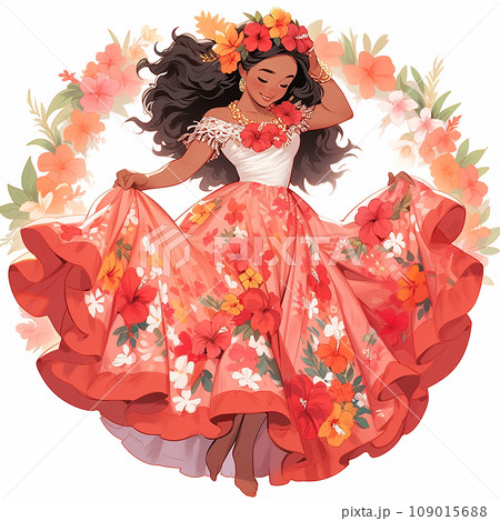 フラダンスイラスト｜AI画像 109015688
