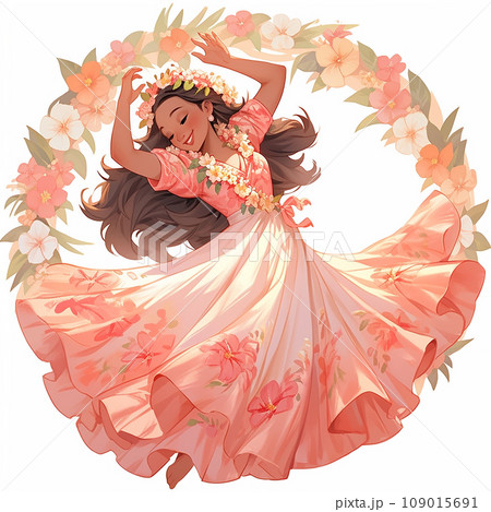 フラダンスイラスト|AI画像 フラダンスイラスト|AI画像 109015691