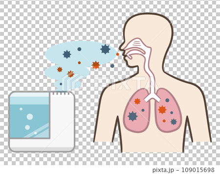 Humidifier and pneumonia illustration 109015698