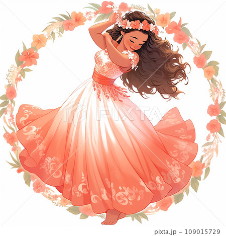 フラダンスイラスト|AI画像 フラダンスイラスト|AI画像 109015729