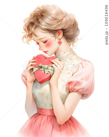 プレゼントを持つ女性 プレゼントを持つ女性 109016496