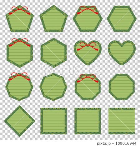 各種形狀的榻榻米框架設置綠色 各種形狀的榻榻米框架設置綠色 109016944